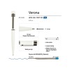 Купить Ручка Verona шариковая автоматическая, белый металлический корпус, 1.0 мм, синяя с нанесением логотипа