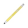 Купить Шариковая кнопочная ручка-стилус Moneta из анодированного алюминия, желтый с нанесением логотипа