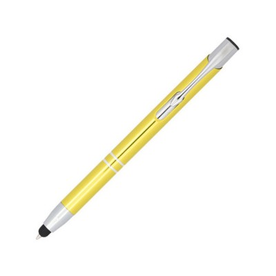 Купить Шариковая кнопочная ручка-стилус Moneta из анодированного алюминия, желтый с нанесением