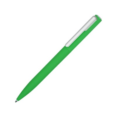 Купить Ручка шариковая пластиковая Bon с покрытием soft touch, зеленый с нанесением логотипа