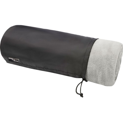 Купить Плед Lily из синтетического трикотажного полотна из вторичного ПЭТ, серый с нанесением логотипа