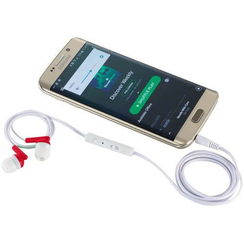 Купить Наушники Earbuds, красный с нанесением логотипа
