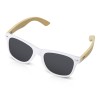 Купить Солнцезащитные очки Rockwood с бамбуковыми дужками в сером футляре, белый с нанесением логотипа