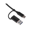 Купить USB-хаб Link с коннектором 2-в-1 USB-C и USB-A, 2.0/3.0, черный с нанесением логотипа