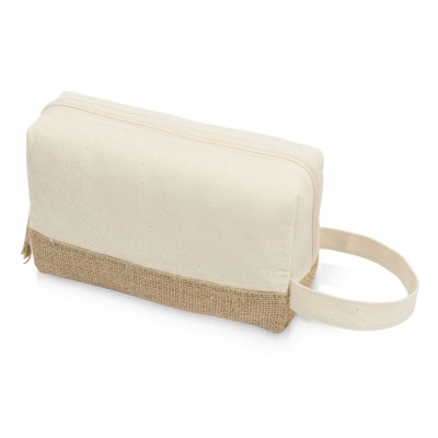 Купить Косметичка Jute с ручкой из хлопка и джута, натуральный с нанесением логотипа