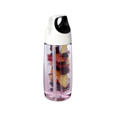 Купить Спортивная бутылка HydroFruit из переработанной пластмассы, с инфузором, 700 мл - Белый с нанесением логотипа