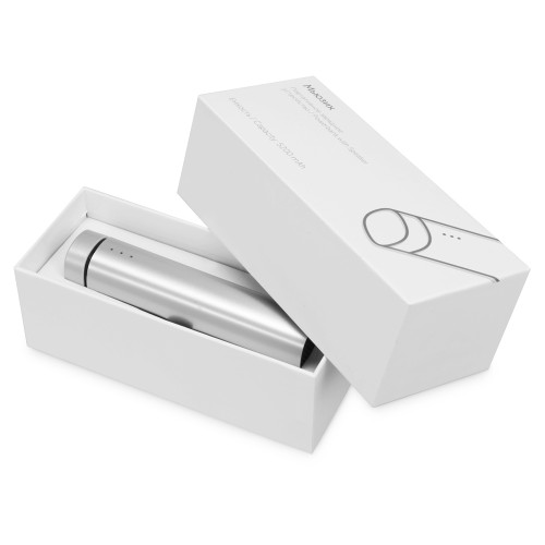 Купить Портативное зарядное устройство Мьюзик, 5200 mAh, серебристый с нанесением логотипа Купить Портативное зарядное устройство Мьюзик, 5200 mAh, серебристый с нанесением логотипа