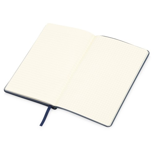 Купить Блокнот Notepeno 130x205 мм с тонированными линованными страницами, темно-синий с нанесением логотипа Купить Блокнот Notepeno 130x205 мм с тонированными линованными страницами, темно-синий с нанесением логотипа