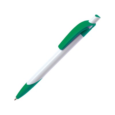 Купить Ручка шариковая Тироль, белый/зеленый с нанесением логотипа