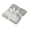 Купить Плед акриловый Tassel с белой бахромой, бежевый с нанесением логотипа