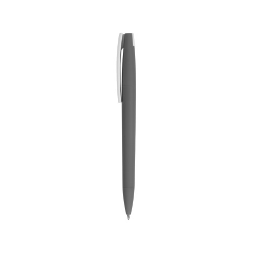 Купить Ручка пластиковая soft-touch шариковая Zorro, серый/белый с нанесением логотипа