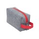 Купить Косметичка из РПЕТ фетра с ручкой Felt, серый с красным с нанесением логотипа