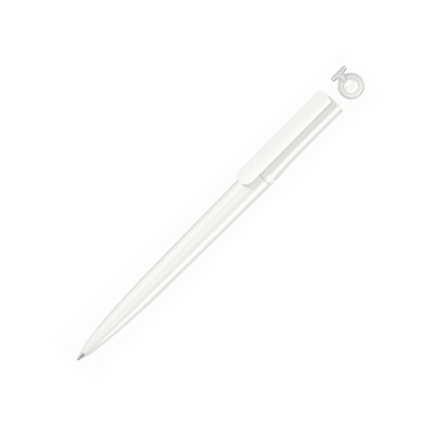 Купить Ручка шариковая пластиковая RECYCLED PET PEN switch, синий, 1 мм, белый с нанесением