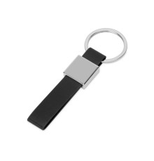 Брелок из металла и иск.кожи Strap, серебристый/черный