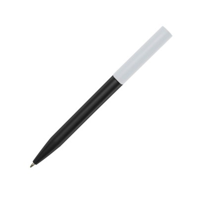 Купить Шариковая ручка Unix из переработанной пластмассы, синие чернила - Черный с нанесением логотипа