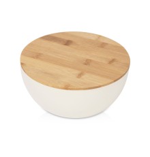 Салатник Bowl с бамбуковой крышкой, бежевый