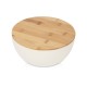 Купить Салатник Bowl с бамбуковой крышкой, бежевый с нанесением логотипа
