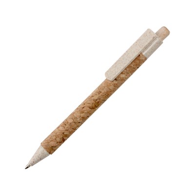 Купить Ручка из пробки и переработанной пшеницы шариковая Mira, пробка/бежевый с нанесением логотипа