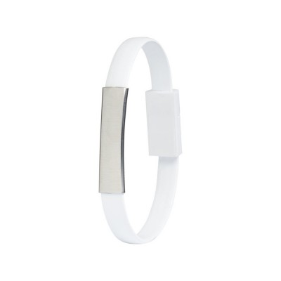 Купить Bracelet Зарядный кабель 2-в-1, белый с нанесением логотипа