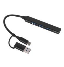 USB-хаб Link с коннектором 2-в-1 USB-C и USB-A, 2.0/3.0, черный