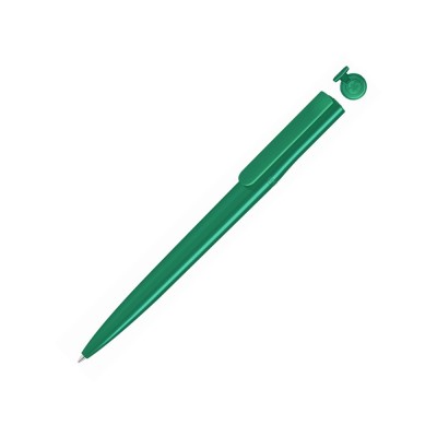 Купить Ручка шариковая пластиковая RECYCLED PET PEN switch, синий, 1 мм, зеленый с нанесением логотипа