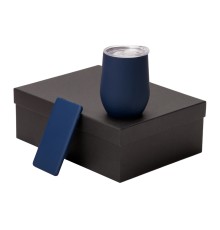 Подарочный набор с термокружкой и повербанком С1, 5000 mAh, темно-синий