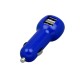 Купить Автомобильная зарядка CC-01, 2 USB порта, синий цвет. с нанесением логотипа