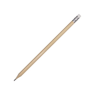 Купить Шестигранный карандаш с ластиком Presto, натуральный с нанесением логотипа