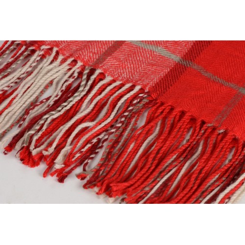 Купить Плед акриловый в клетку Tartan, красный с нанесением логотипа Купить Плед акриловый в клетку Tartan, красный с нанесением логотипа