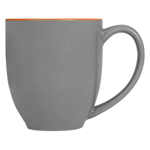 Купить Кружка керамическая Gracy 450мл, серый/оранжевый с нанесением логотипа