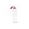 Купить Бутылка стеклянная CAMU в чехле из неопрена, 500 мл, прозрачный/фуксия с нанесением логотипа