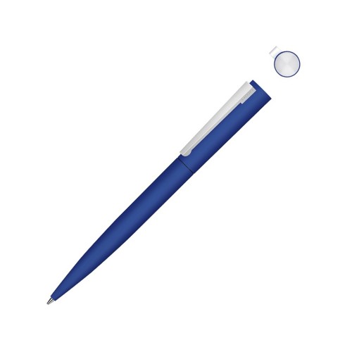 Купить Металлическая шариковая ручка soft touch Brush gum, синий с нанесением логотипа Купить Металлическая шариковая ручка soft touch Brush gum, синий с нанесением логотипа