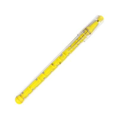 Купить Ручка шариковая Лабиринт с головоломкой желтая с нанесением
