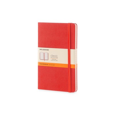 Купить Записная книжка Moleskine Classic (в линейку) в твердой обложке, Large (13х21см), красный с нанесением логотипа
