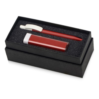 Купить Подарочный набор White top с ручкой и зарядным устройством, красный с нанесением