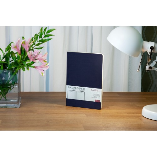 Купить Ежедневник А5 недатированный Megapolis Velvet Flex, темно-синий Navy с нанесением логотипа