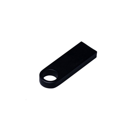 Купить USB 2.0-флешка на 512 Мбайт с мини чипом и круглым отверстием, черный с нанесением логотипа