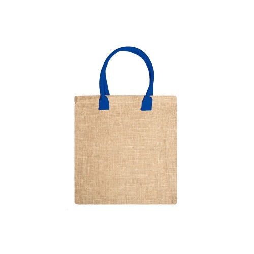 Купить Сумка NIMES из натурального джута, бежевый/королевский синий с нанесением логотипа