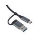 Купить USB-хаб Link с коннектором 2-в-1 USB-C и USB-A, 2.0/3.0, серый с нанесением логотипа