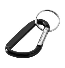 Timor брелок с карабином из переработанного алюминия, сертифицированного по стандарту RCS - Черный