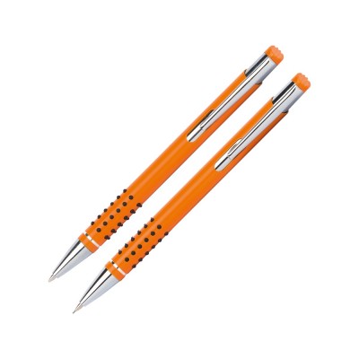 Купить Набор Онтарио: ручка шариковая, карандаш механический, оранжевый/серебристый с нанесением