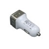 Купить Автомобильная зарядка CC-03, 2 USB порта, квадратное основание для логотипа, серебро с нанесением логотипа