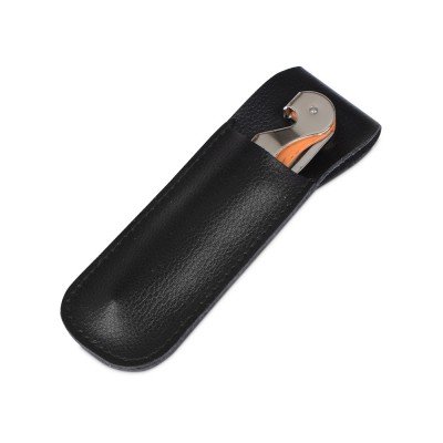 Купить Футляр для штопора Leather Case из натуральной кожи, черный с нанесением