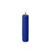 Купить Свеча из вощины 3 х 12,5 см с деревянным ярлыком, синий с нанесением логотипа