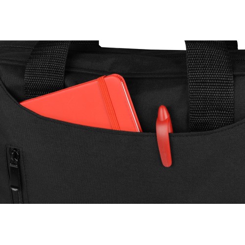 Купить Сумка для ноутбука Wing с вертикальным наружным карманом, черный (Р) с нанесением логотипа