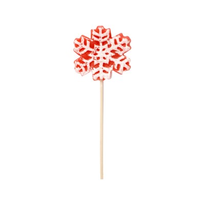 Купить Карамель леденцовая на сахаре 3Д Снежинка, 40г, красная с нанесением логотипа
