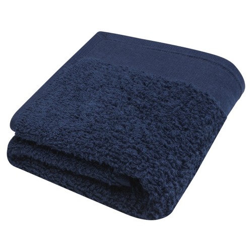 Купить Хлопковое полотенце для ванной Chloe 30x50 см плотностью 550 г/м2, темно-синий с нанесением логотипа