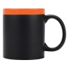 Купить Кружка с покрытием для рисования мелом Да Винчи, черный/оранжевый с нанесением логотипа