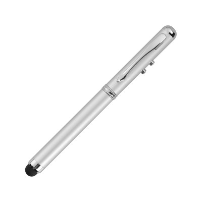 Купить Ручка-стилус Каспер 3 в 1, серебристый с нанесением логотипа