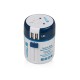 Купить Адаптер с 2-умя USB-портами для зарядки Travel Blue Twist & Slide Adaptor голубой/белый с нанесением логотипа